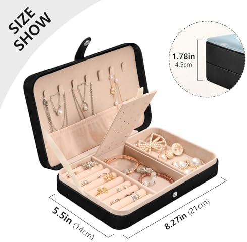 Snowman and Candle Jewelry Box PU Leather Travel Organizer