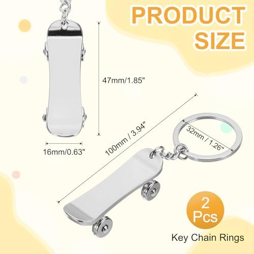 PATIKIL Mini Skateboard Keychain for Men