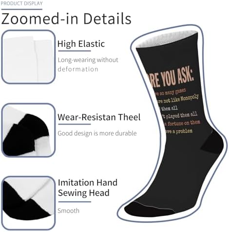 Cute Boys Knee High Crew Socks with Funny Game Design