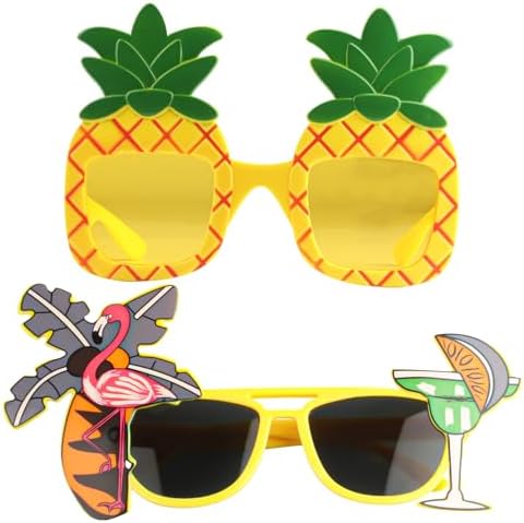 2 Pcs Luau Party Sunglasses with Pineapple Design