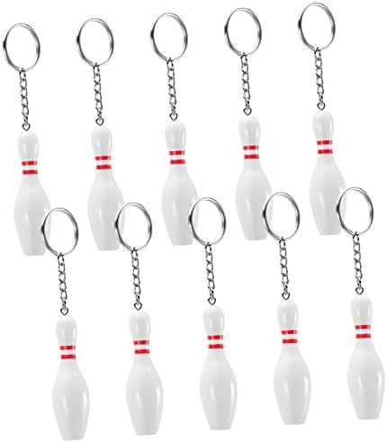 Toyvian Bowling Pin Keychains for Bags and Keys