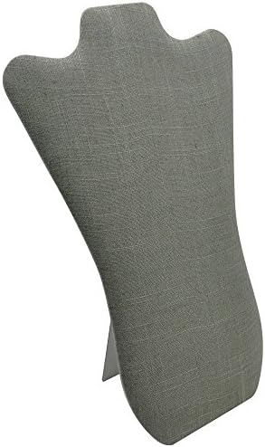 Curved Grey Linen Necklace Display Stand - 14 Tall