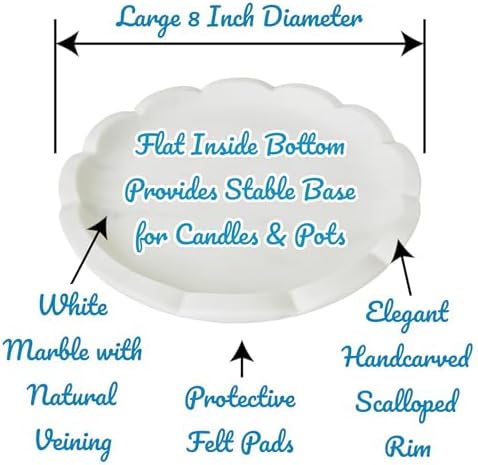 Scalloped White Marble Jewelry Tray with Soap Dish Use