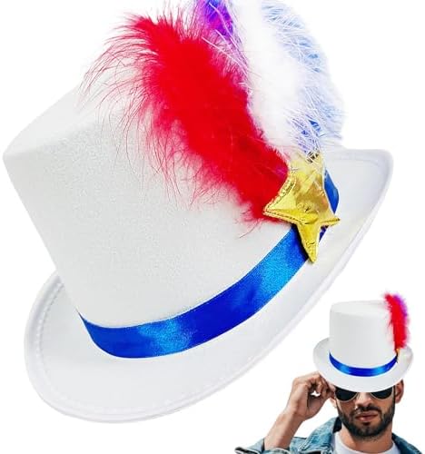 Independence Day Star Flag Feather Top Hat 984x748x512 Inches