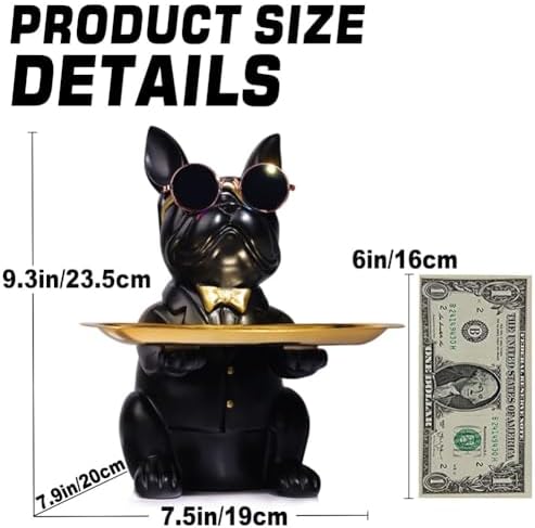 Qianling Resin Bulldog Key Holder Tray