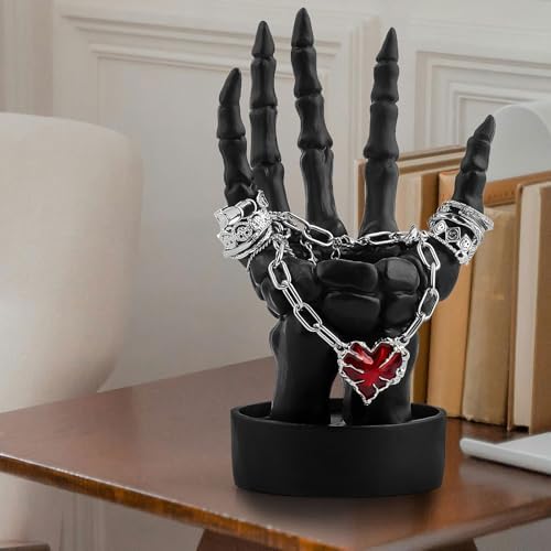 Skeleton Hand Ring Holder Gothic Halloween Decor Black
