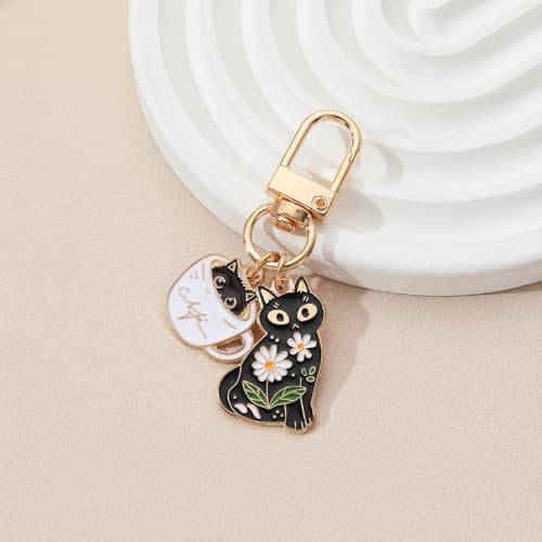 PHAETON 20PCS Cute Cat Keychain with Hook