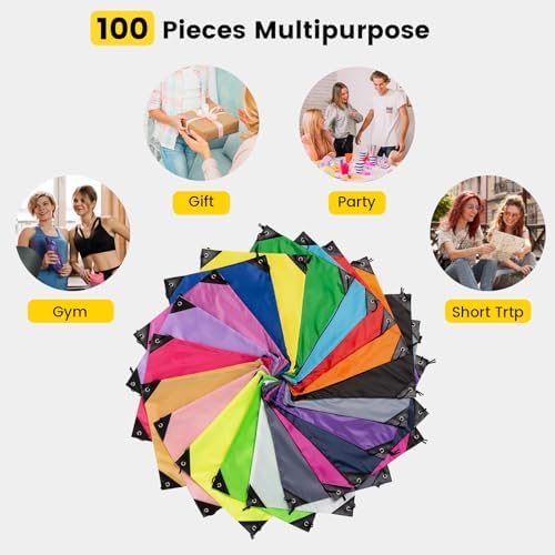 Vorspack 100 Pcs Drawstring Bags 20 Colors