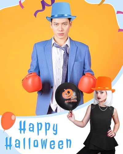 Geyoga 2 Pcs Blue Orange Top Hats for Costume Parties