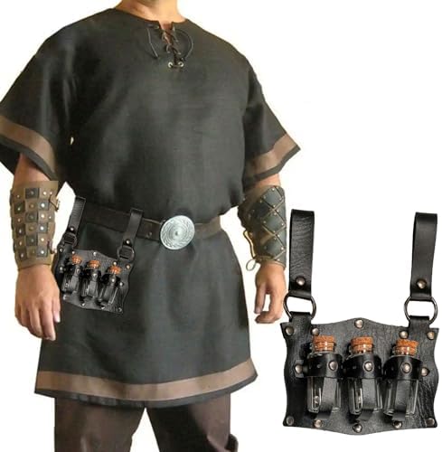 Medieval Witch Potion Belt Pouches Handmade Faux Leather