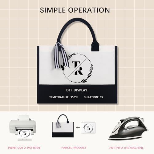 OKBA 6 Pack Personalized Classic Canvas Tote Bag with Zipper Pocket