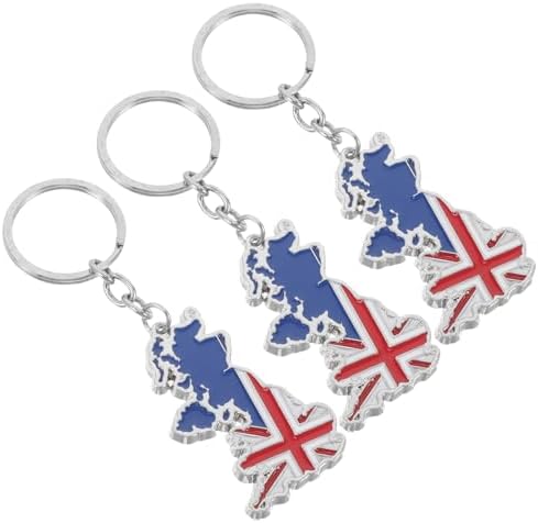 LOGOFUN 9pcs British Flag Keychains with UK Map Design