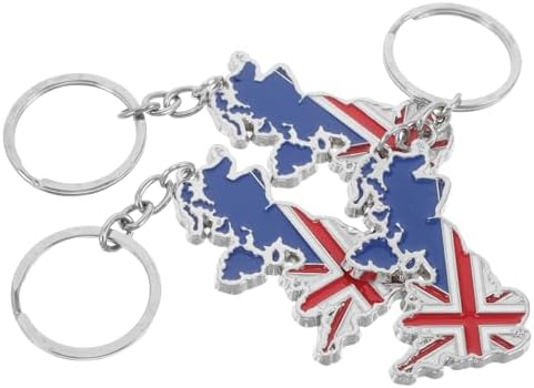 LOGOFUN 9pcs British Flag Keychains with UK Map Design