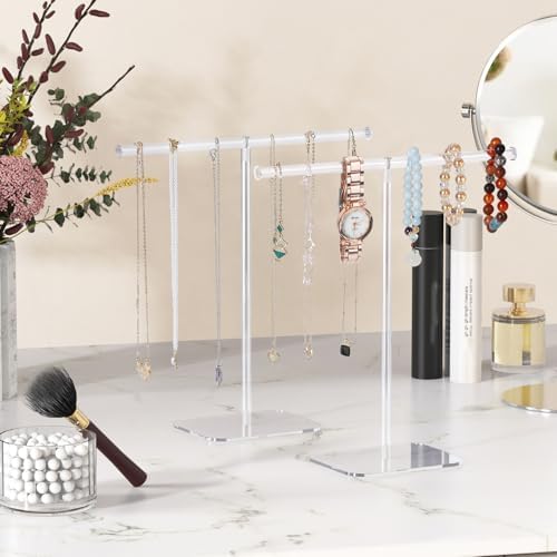 Clear Acrylic Jewelry Stand 2 Tower Display Organizer