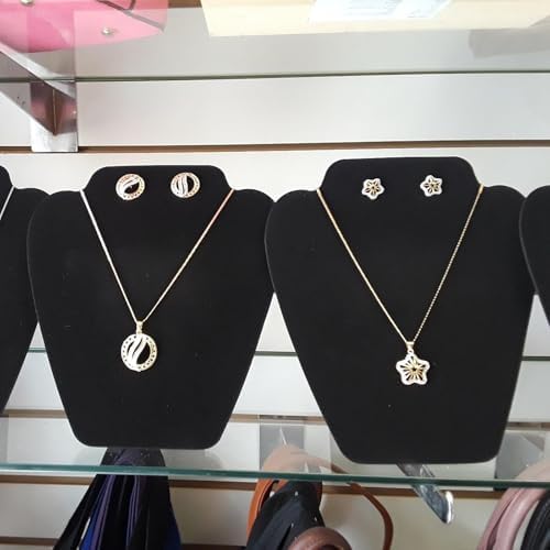 KINJOEK 10 Pcs Black Velvet Necklace Holder