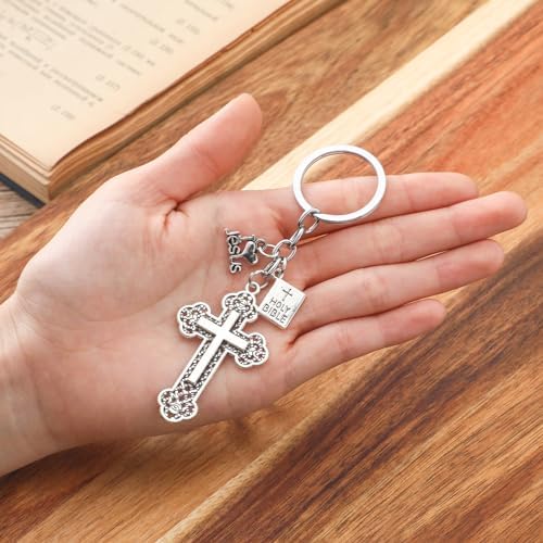 Loetere Christmas Bible Pendants Keyrings for Christian Gifts