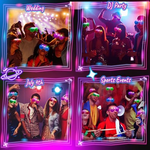 HONLYNE 105 PCS LED Glasses Neon Party