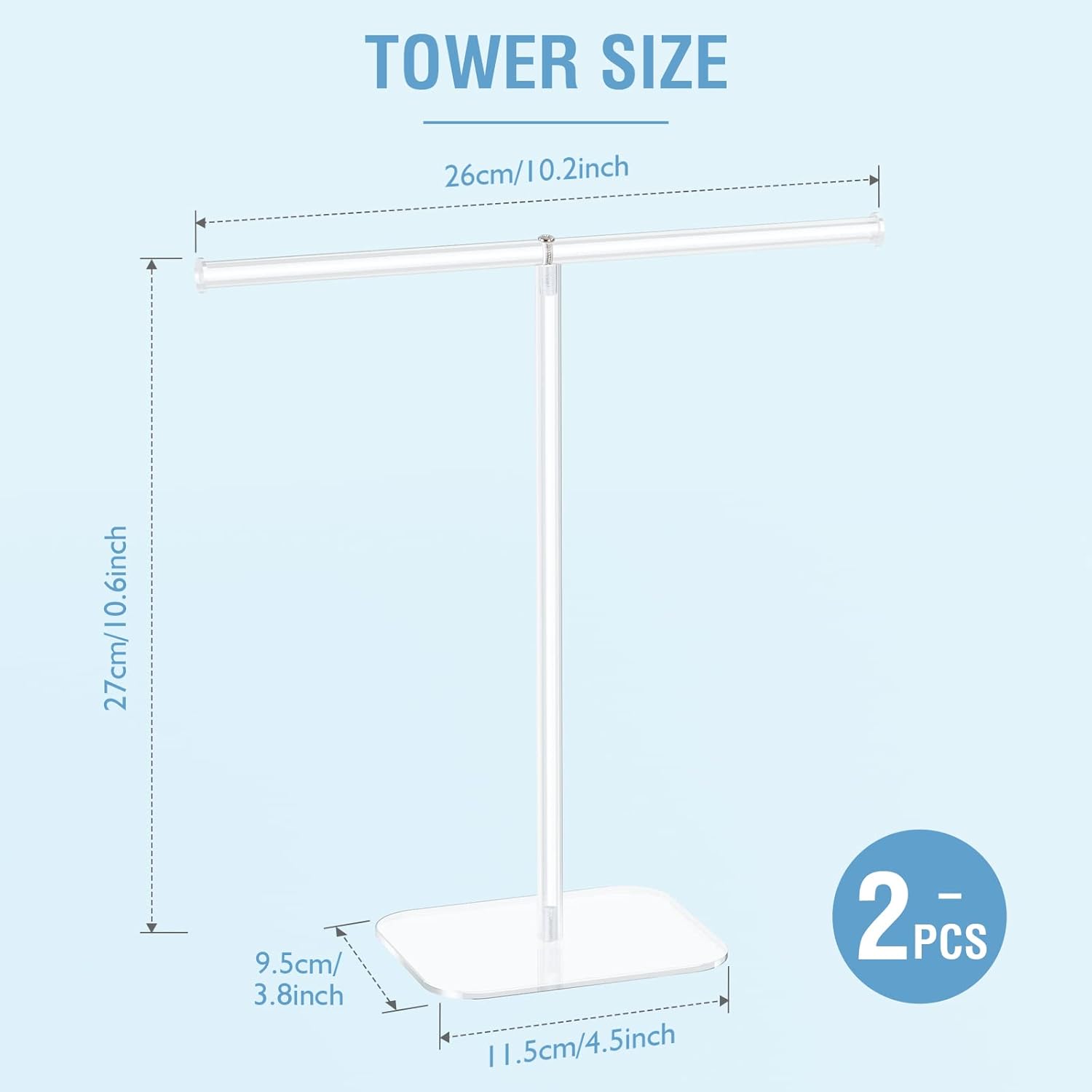 Clear Acrylic Jewelry Stand 2 Tower Display Organizer