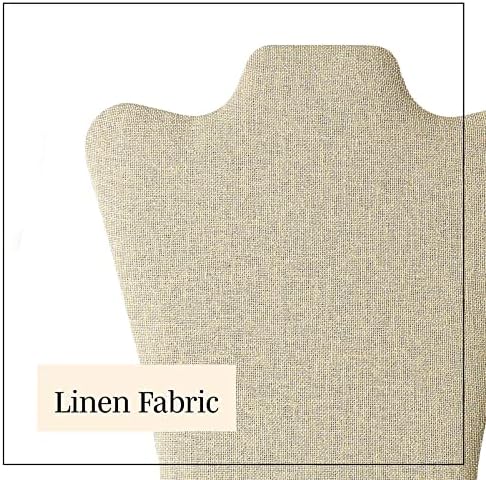 Novel Box 2 Pack Beige Linen Display Stands for Necklaces