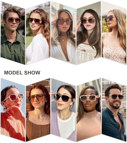 SOJOS Retro Aviator Sunglasses for Women Men 1