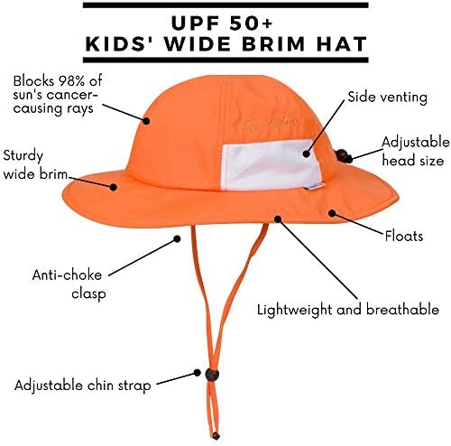 SwimZip Wide Brim Sun Hat for Kids with UPF 50 Protection