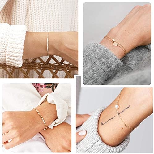 Softones 12pc Simple Silver Gold Bracelet Set Adjustable