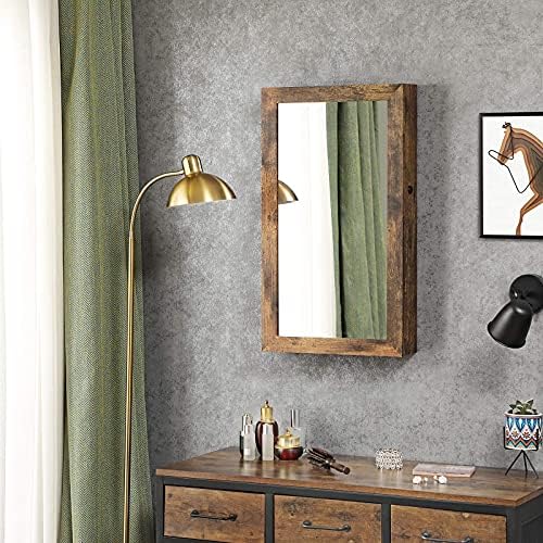 SONGMICS Lockable Jewelry Cabinet with Mirror UJJC051K01