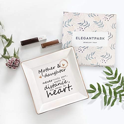 ELEGANTPARK Ceramic Jewelry Dish for Mother and Daughter