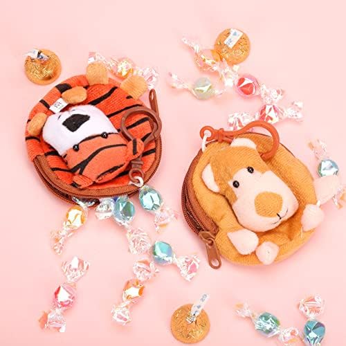 Mini Animals Stuffed Coin Bag Keychain Wallet for Kids
