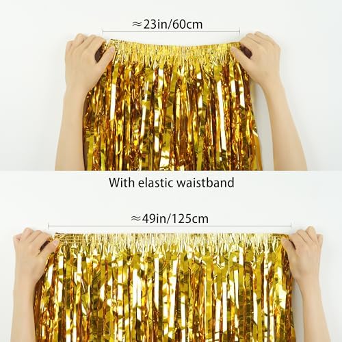 GREATRIL Foil Fringe Skirts - 4 Pack for Dance and Parties