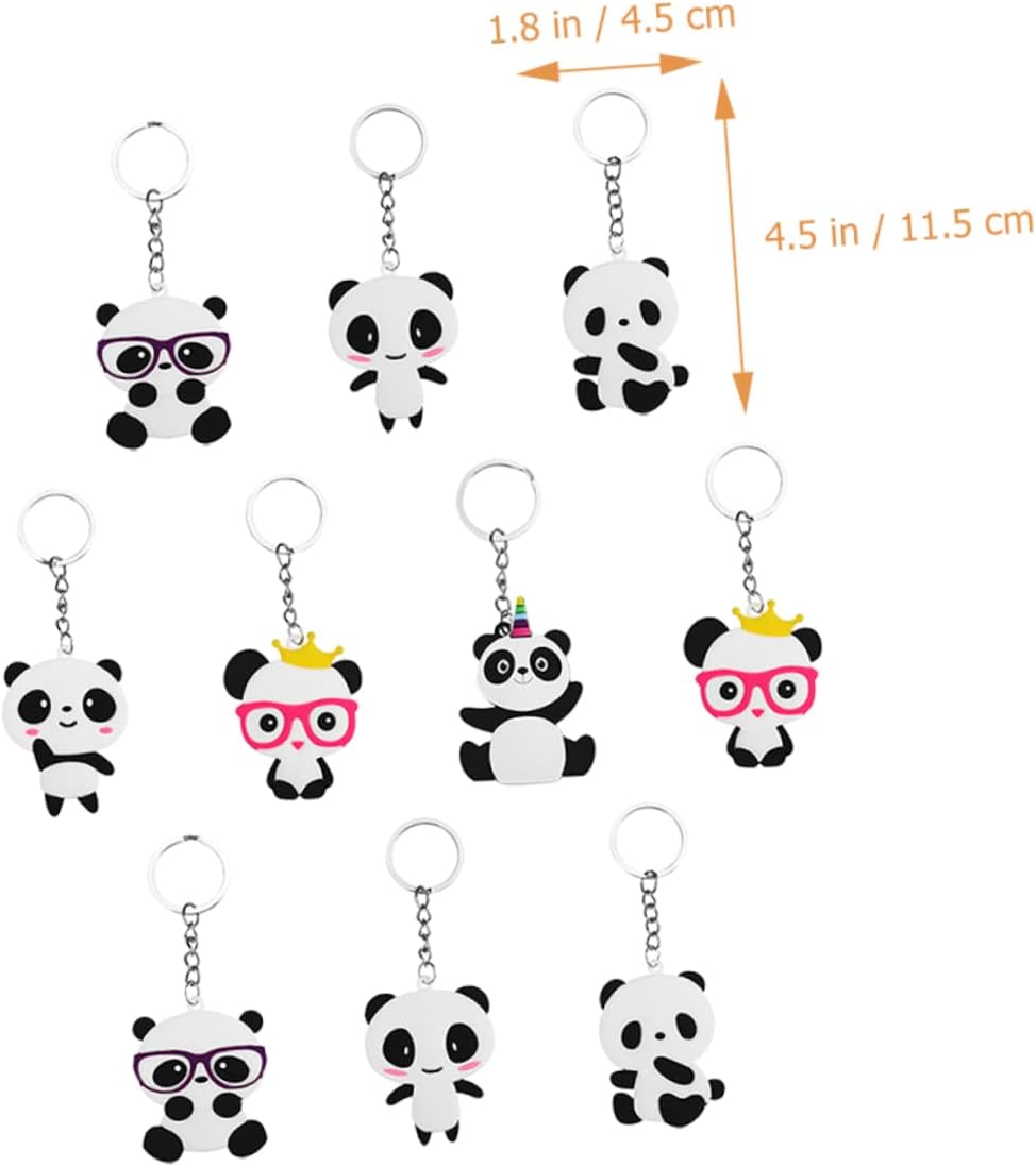 Amosfun 50pcs Cartoon Panda Keychains for Boys Girls Adults