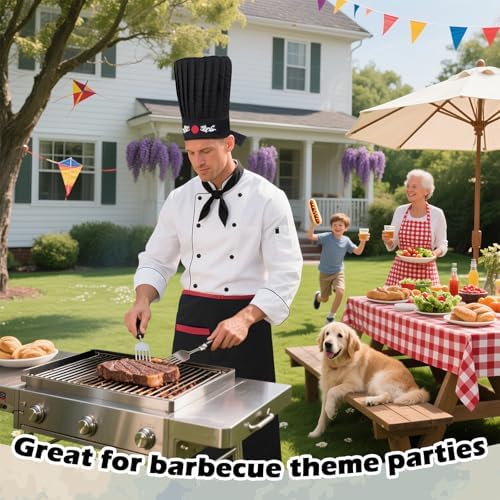 Hibachi Chef Costume Set 4PC - Hat Apron Headband Tie