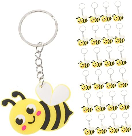 24 Pcs Cute Bee Keychains for Bags and Decor