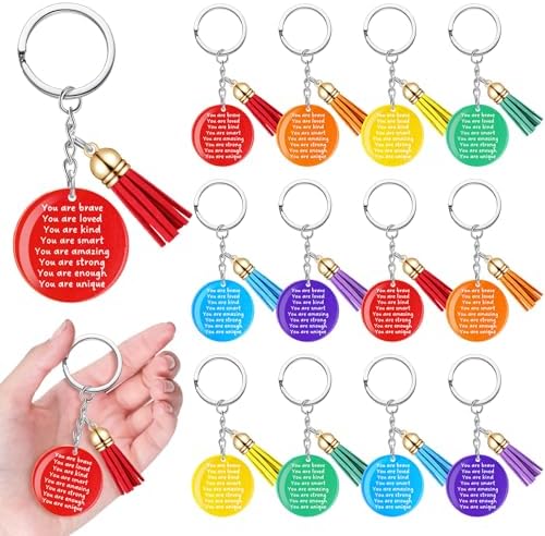 Inspirational Rainbow Keychain with Tassels for Kids