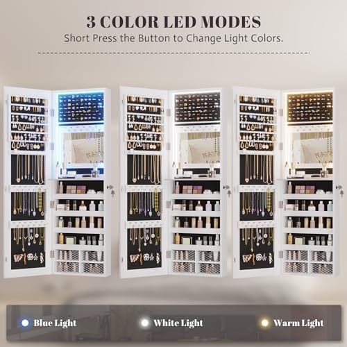 Vlsrka 472 Inch LED Jewelry Mirror Cabinet