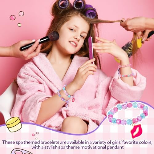 Sasylvia 12 Pcs Spa Bracelets for Spa Party Favors