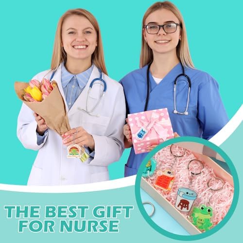 Sureio 36 Pcs Funny Nurse Keychains for Women