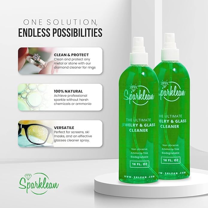 Sparklean Jewelry Cleaner Solution - Premium Spray for All Jewelry