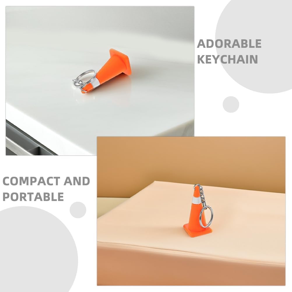 LOGOFUN 6pcs Mini Traffic Cone Keychains for Girls Schoolbag Accessories