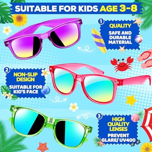Joycover Kids Sunglasses Bulk 16PCS UV400 Protection
