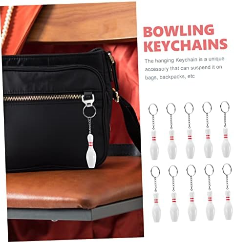 Toyvian Bowling Pin Keychains for Bags and Keys