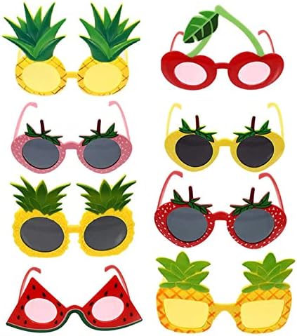 8Pcs Funny Tropical Sunglasses for Luau Party
