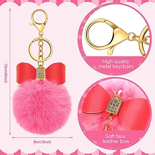 Hicarer Fluffy Pom Pom Keychain Set 12 Colors