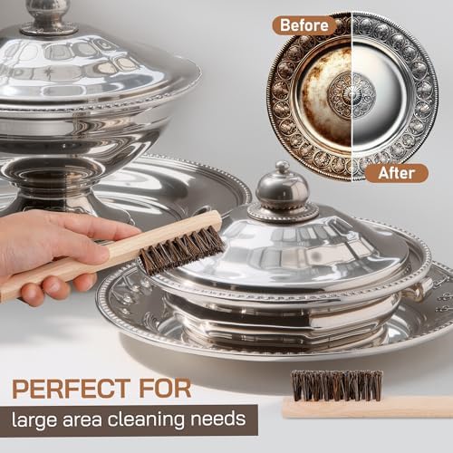TAKAVU Horsehair Detail Brush Set for Silverware and Jewelry