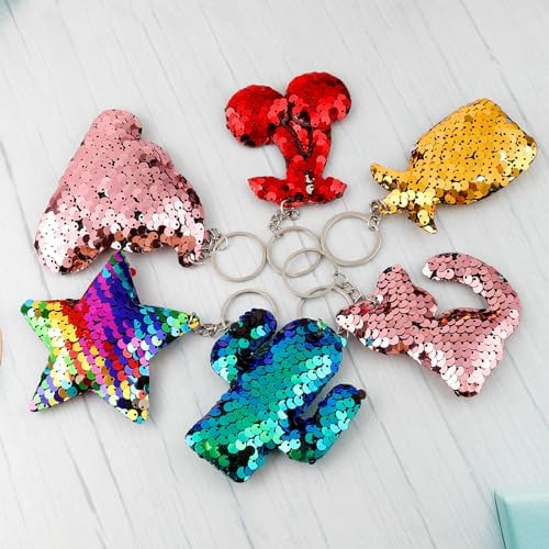 Outee 15 Pcs Sequin Keychain Set