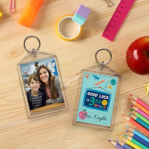 Acrylic Snap-in Photo Keychains with Two Inserts