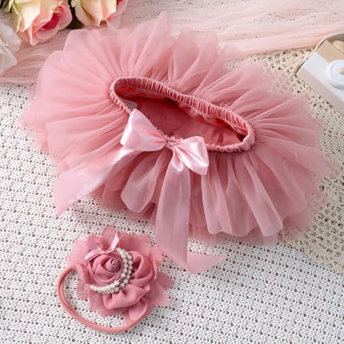 Baby Girl Tutu Skirt with Diaper Cover and Headband