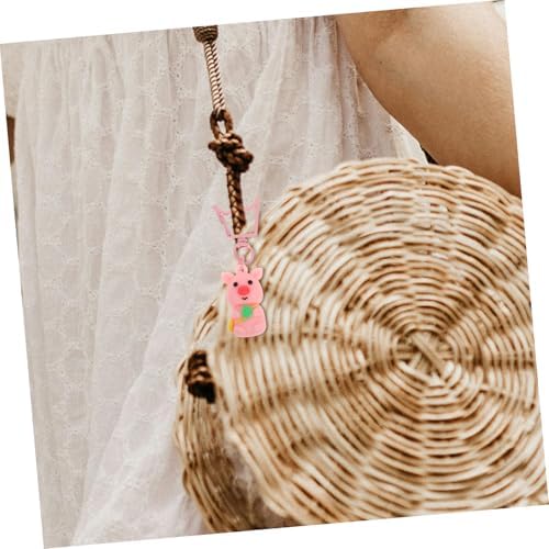IMIKEYA 20pcs Cute Pig Keychain Four Leaf Lucky Pendant Set with Organza Bag