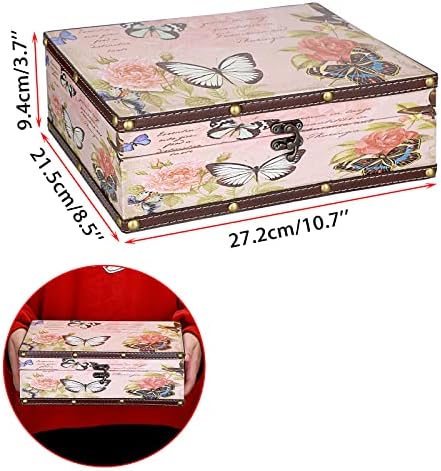 Elldo0 Butterfly Treasure Chest Box for Jewelry and Keepsakes