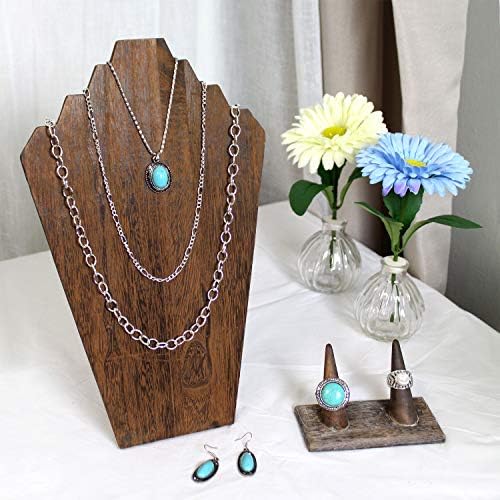 Ikee Design 2 Pcs Lightweight Wooden Necklace Display